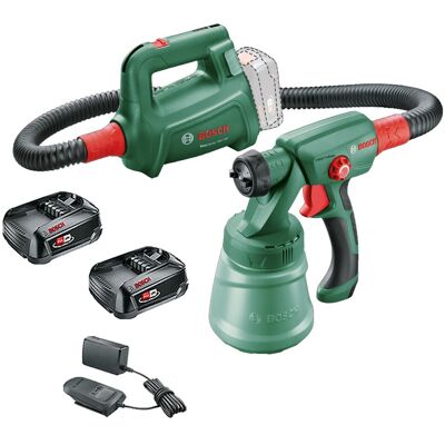 Bosch Easyspray 18v 18v-100 Cordless Paint Spray Gun + X2 1.5ah Battery Kit Bosch Easyspray 18v 18v-100 Cordless Paint Spray Gun + X2 1.5ah Battery Kit