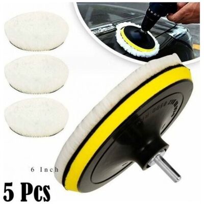 OEM 5pcs 150mm Wool Polishing Pad, Polishing Disc Buffing Sponge Pads Car Polishing Kit For With M14 Drill Bit For Car Polishing Grinding Waxing OEM 5pcs 150mm Wool Polishing Pad, Polishing Disc Buffing Sponge Pads Car Polishing Kit For With M14 Drill Bit For Car Polishing Grinding Waxing
