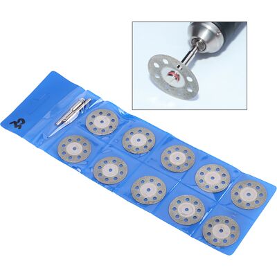 STUNACY 10pcs Rotary Tool 30mm 8 Holes Diamond Circular Saw Blades Cutting Wheel Discs 2 Mandrel STUNACY 10pcs Rotary Tool 30mm 8 Holes Diamond Circular Saw Blades Cutting Wheel Discs 2 Mandrel