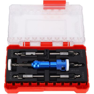 OEM Set Of 4 Countersink Drill Bits With Depth Stop, Hss M2 Conical Pilot Screw Hole Set For Woodworking, Adjustable Depth Limits, Shank Design OEM Set Of 4 Countersink Drill Bits With Depth Stop, Hss M2 Conical Pilot Screw Hole Set For Woodworking, Adjustable Depth Limits, Shank Design