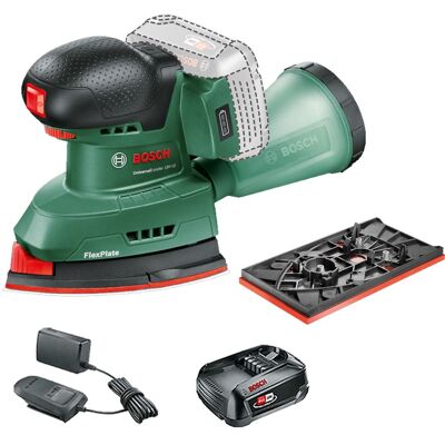 Bosch Universalsander 18v 18v-10 Cordless Multi Palm Sander + 1.5ah Battery Kit Bosch Universalsander 18v 18v-10 Cordless Multi Palm Sander + 1.5ah Battery Kit
