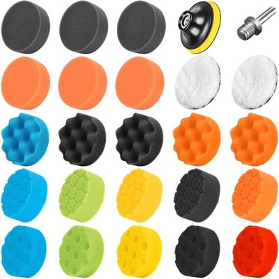 OEM 25pcs 80mm Polishing Pad Buffing Sponge Polishing Sponge Kit For With M14 Drill Bit For Car Sanding Polishing For Ro/da Polisher Polishing OEM 25pcs 80mm Polishing Pad Buffing Sponge Polishing Sponge Kit For With M14 Drill Bit For Car Sanding Polishing For Ro/da Polisher Polishing