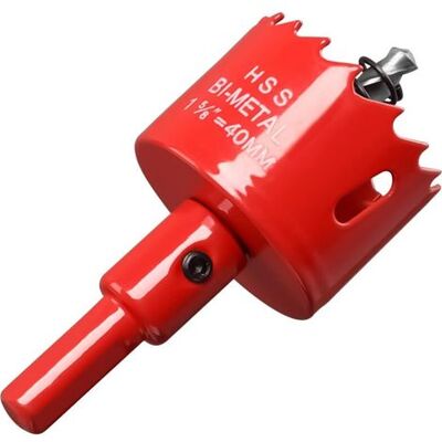 OEM 40mm Bi-metal Hole Saw, M42 Hss Bi-metal Core Drill Bit With Centering Drill Bit For Heavy Duty Drilling In Iron, Aluminum, Wood, Drywall, Pipe, Fiberboard/red OEM 40mm Bi-metal Hole Saw, M42 Hss Bi-metal Core Drill Bit With Centering Drill Bit For Heavy Duty Drilling In Iron, Aluminum, Wood, Drywall, Pipe, Fiberboard/red