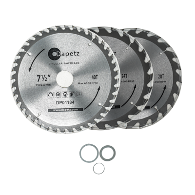DAPETZ LTD Dapetz ® 3pc 190mm Tct 30mm Bore Circular Saw Blades 20, 24 & 40 Teeth Hardwood, Softwood,tile Stone & Concrete,for Cutting Concrete, Masonry, Stone, Asphalt,marble, Retractories, Granite. DAPETZ LTD Dapetz ® 3pc 190mm Tct 30mm Bore Circular Saw Blades 20, 24 & 40 Teeth Hardwood, Softwood,tile Stone & Concrete,for Cutting Concrete, Masonry, Stone, Asphalt,marble, Retractories, Granite.