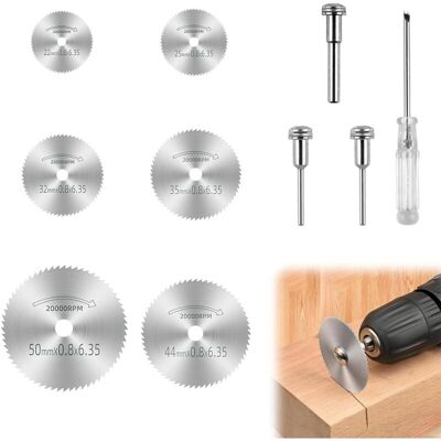 OEM Dremel Cutting Discs, Multifunctional Mini Circular Saw Blades For Wood, Plastic, Metal, Set Of 6 Sizes With Screwdriver Included, High Precision And Durability OEM Dremel Cutting Discs, Multifunctional Mini Circular Saw Blades For Wood, Plastic, Metal, Set Of 6 Sizes With Screwdriver Included, High Precision And Durability