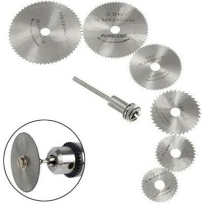 ENLENK Nouveau 7-piece Hss Saw Blade Set For Rotary Tools, Circular Saw Blades Made Of Wood With Dremel Attachment And Extension Rod 1/8" (3.175 Mm) ENLENK Nouveau 7-piece Hss Saw Blade Set For Rotary Tools, Circular Saw Blades Made Of Wood With Dremel Attachment And Extension Rod 1/8" (3.175 Mm)