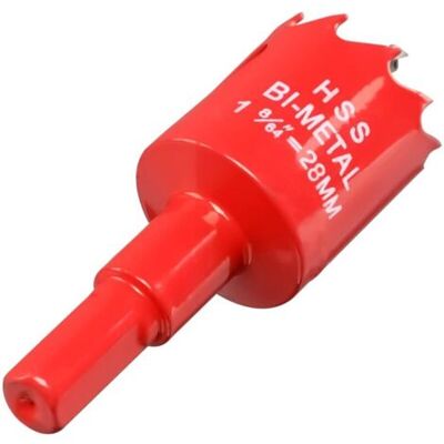 SNQ 28mm Bi-metal Hole Saw, M42 Hss Bi-metal Core Drill With Centering Drill Bit For Heavy Duty Drilling In Iron, Aluminum, Wood, Drywall, Pipe, Fiberboard, Red SNQ 28mm Bi-metal Hole Saw, M42 Hss Bi-metal Core Drill With Centering Drill Bit For Heavy Duty Drilling In Iron, Aluminum, Wood, Drywall, Pipe, Fiberboard, Red