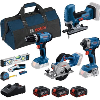 Bosch Pro Combo Gsb + Gdr + Gst + Gks + 3x Gba 4.0ah + Gal 18v-40 + 13 Pcs Bosch Pro Combo Gsb + Gdr + Gst + Gks + 3x Gba 4.0ah + Gal 18v-40 + 13 Pcs