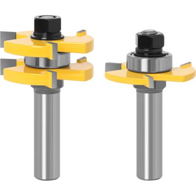 OEM Tongue And Groove Router Bit Set, 3 Flutes, T-shaped Wood Router Bit, Woodworking Tools OEM Tongue And Groove Router Bit Set, 3 Flutes, T-shaped Wood Router Bit, Woodworking Tools