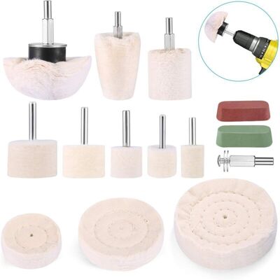 TEHTUY Polishing accessories, cordless screwdriver, polishing wheel/pad/cone, conical brush kit, cotton velvet, for drill TEHTUY Polishing accessories, cordless screwdriver, polishing wheel/pad/cone, conical brush kit, cotton velvet, for drill
