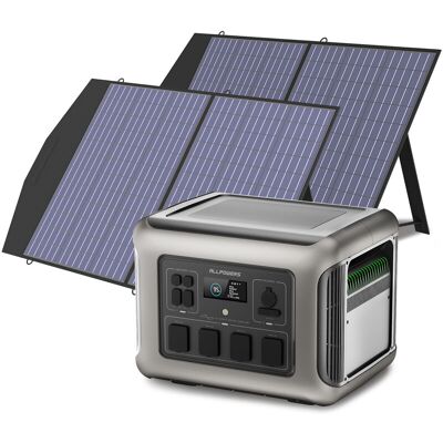 Portable Power Station Solar Generator 2016Wh LiFePO4 with 2Pcs 100W Solar Panel for rv, Home Backup, Emergency, Outdoor Camping Allpowers R2500 Portable Power Station Solar Generator 2016Wh LiFePO4 with 2Pcs 100W Solar Panel for rv, Home Backup, Emergency, Outdoor Camping Allpowers R2500