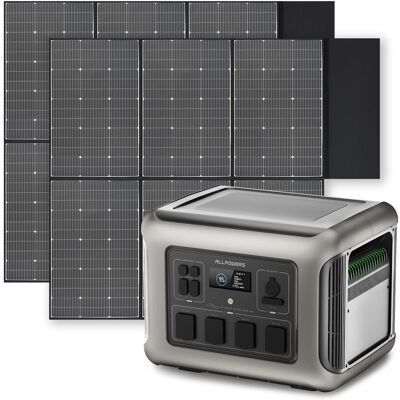Portable Power Station Solar Generator 2016Wh LiFePO4 with 2Pcs 600W Solar Panel for rv, Home Backup, Emergency, Outdoor Camping Allpowers R2500 Portable Power Station Solar Generator 2016Wh LiFePO4 with 2Pcs 600W Solar Panel for rv, Home Backup, Emergency, Outdoor Camping Allpowers R2500