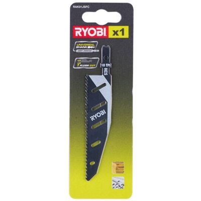 Ryobi - Jigsaw Flush Cut Blade suitable for Wood & Plastic (10TPI) RAK01JSFC Ryobi - Jigsaw Flush Cut Blade suitable for Wood & Plastic (10TPI) RAK01JSFC