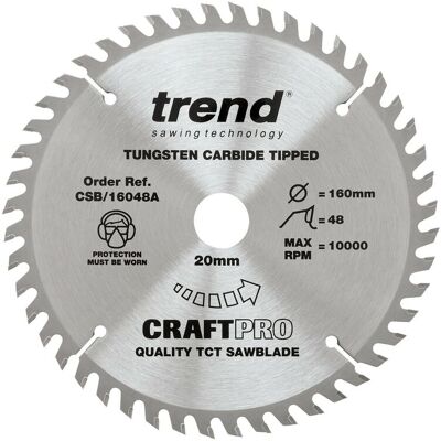 Trend CSB16048 160mm x 48t x 20mm Craft Saw Blade Trend CSB16048 160mm x 48t x 20mm Craft Saw Blade