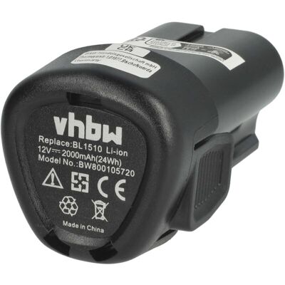 Vhbw - Battery Replacement for Black & Decker LBXR12, LBX12, LB12, BL1510, BL1310, BL1110 for Power Tools (2000 mAh, Li-Ion, 12 v) Vhbw - Battery Replacement for Black & Decker LBXR12, LBX12, LB12, BL1510, BL1310, BL1110 for Power Tools (2000 mAh, Li-Ion, 12 v)
