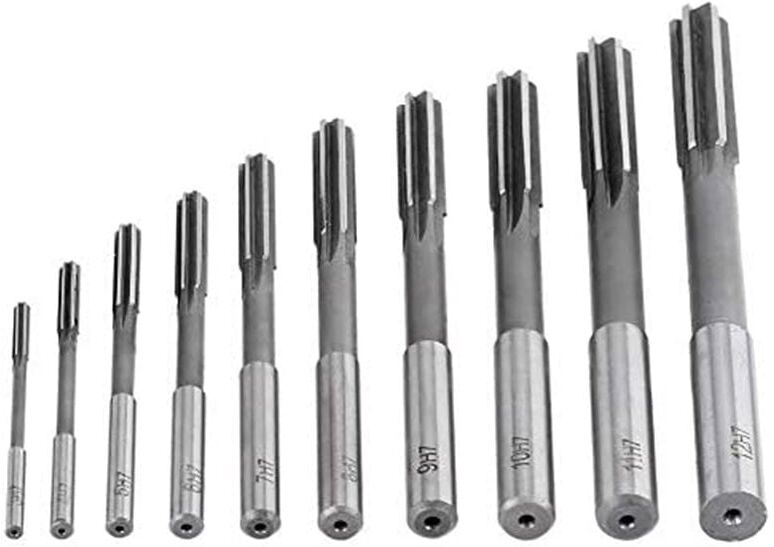 Memkey - 10 pieces machine reamers, reaming tool, cutting machine reamer 3/4/5/6/7/8/9/10/11/12 mm, milling reamers for machining holes, hss H7