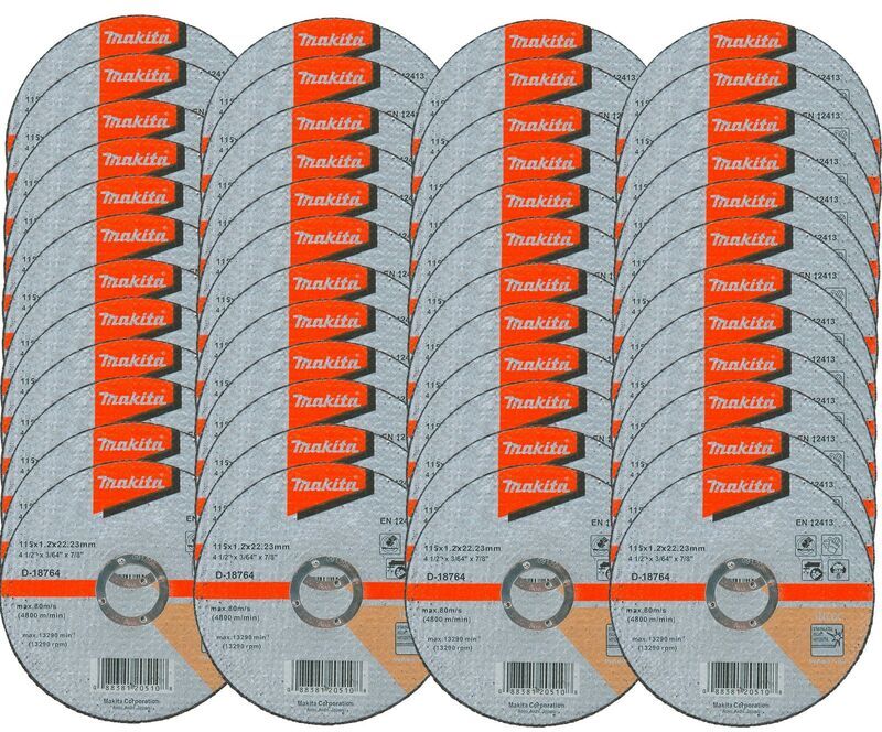 48x Makita D-18764 Fast Cutting Extra Thin Metal Grinder Disc 115mm 1.2 22.23mm