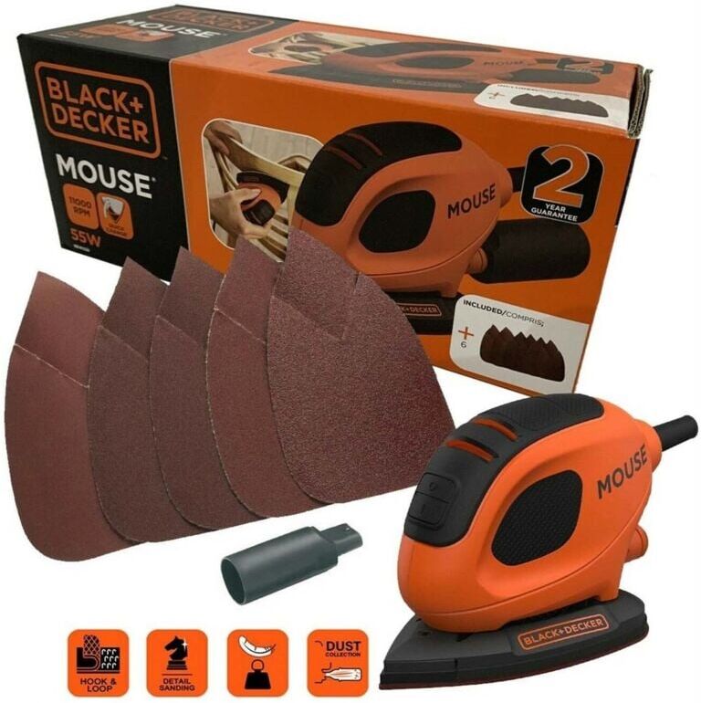 Black & Decker Black&decker - Black and Decker Mouse Detail Palm Sander Ergonomic Grip BEW230-GB KA161