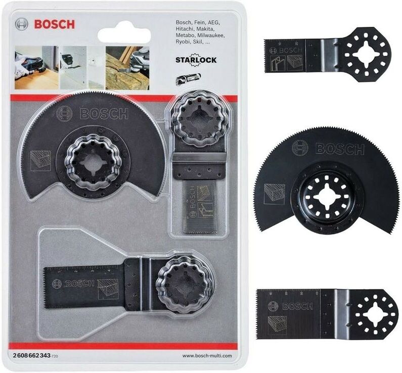 Bosch 2608662343 3 Piece Starlock Multi Tool Plunge Blade Set Wood Metal GOP