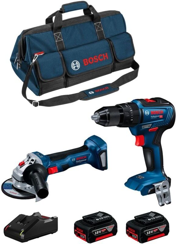Bosch - Kit 0615990M4A (gsb 18V-55 + gws 18V-7 + 2 x 4,0 Ah + GAL18V-40 + Bag)