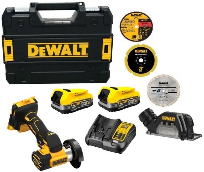 Dewalt - DCS438E2T 18v xr Brushless 76mm Cut Off Tool Kit c/w Powerstack Battery