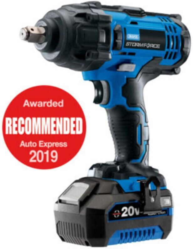 Draper Tools - Draper Storm Force&174 20V 1/2' Mid-Torque Impact Wrench with 1 x 4Ah Battery and Charger (400Nm) (43785)