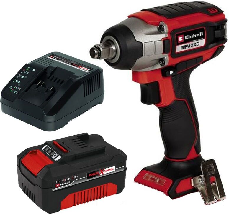 Einhell 18v Power X-Change Cordless Impact Wrench 1/2"" 230Nm IMPAXXO + 4.0Ah Kit