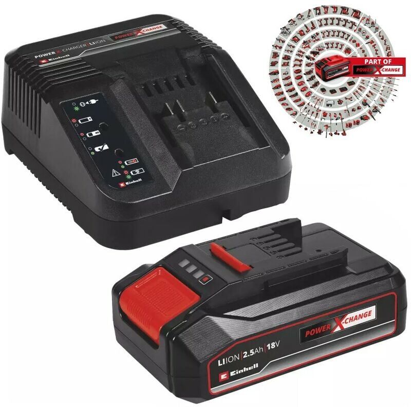 Einhell - 18v Power X-Change pxc Starter Kit - 1x 2.5Ah Battery + 3ah Fast Charger