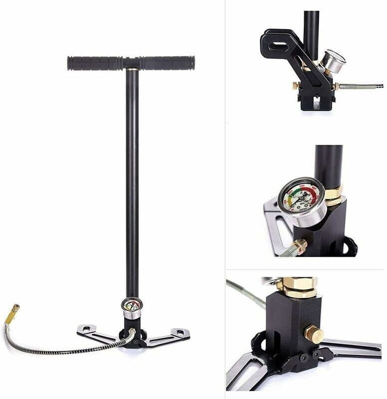 Briefness - Hand Pump 4500Psi High Pressure 3-Stage Air Gun Rifle Pump Filling Stirrup Charger pcp Hand Pump Airguns