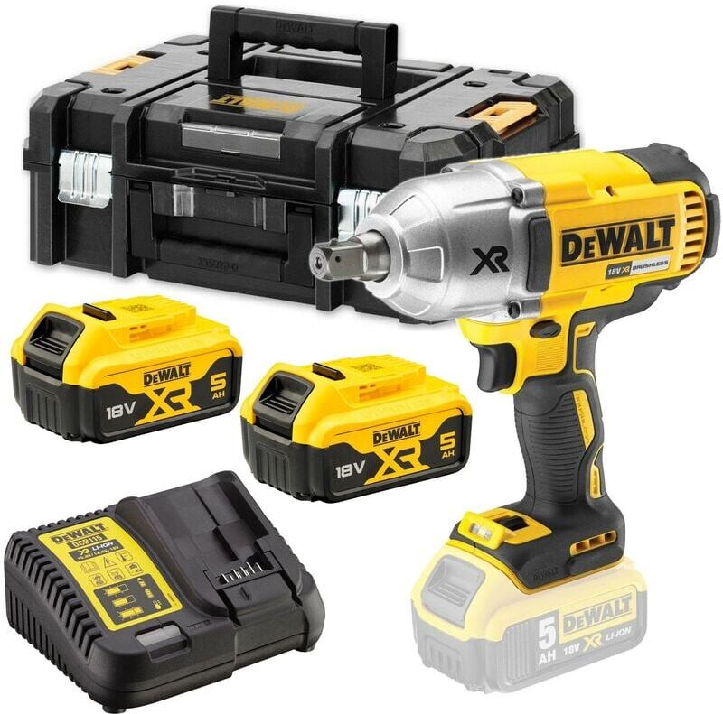 Dewalt - DCF899P2 18v xr Brushless High Torque Impact Wrench 1/2'' + 2x 5.0Ah Tstak