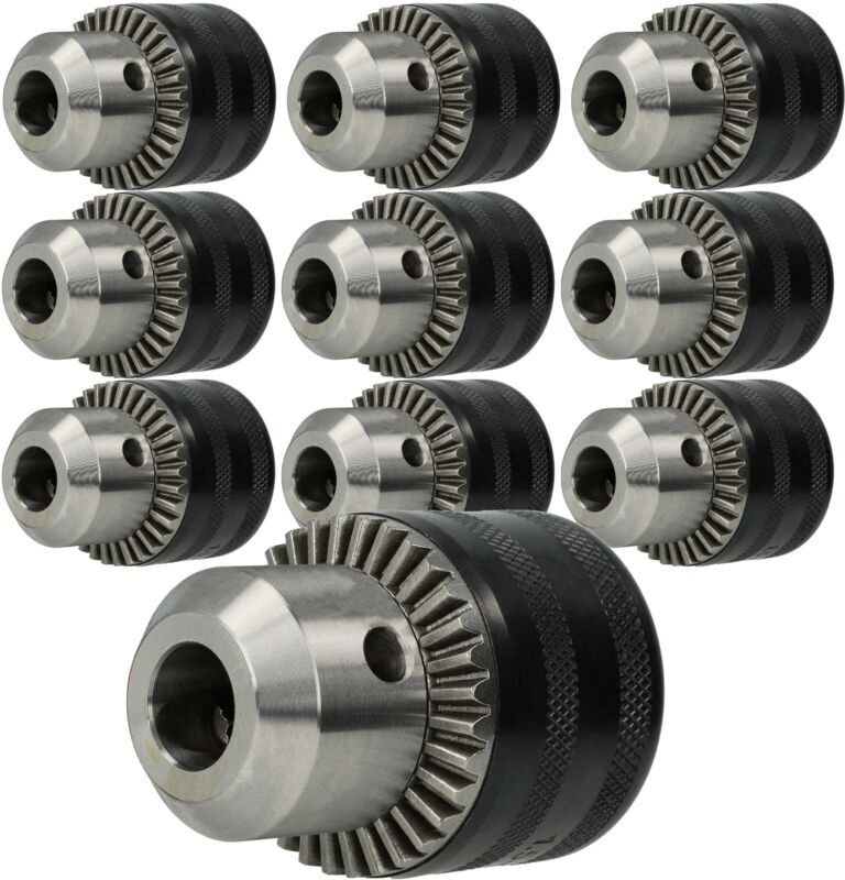 10x Clamping Chuck Jaw Adapter 1.5 - 13mm - 13mm (1/2') x 20 compatible with Universal Black & Decker, Bosch Screwdriver Drill, Hammer Drill - Kress