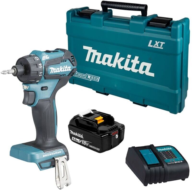 Makita DDF083Z 18v 6.35mm Drill Driver Cordless Brushless 1/4"" Hex + 5AH Kit