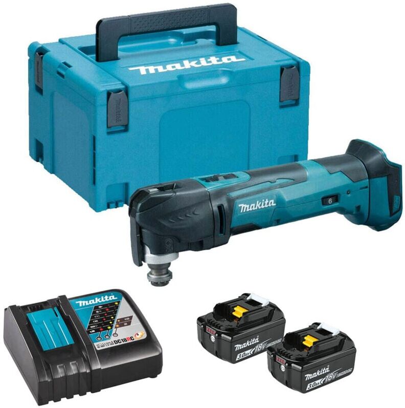 Makita DTM51RFJ 18V LXT Cordless Multi Tool Kit - 2x 3Ah Batteries, Charger & MAKPAK 3 Case