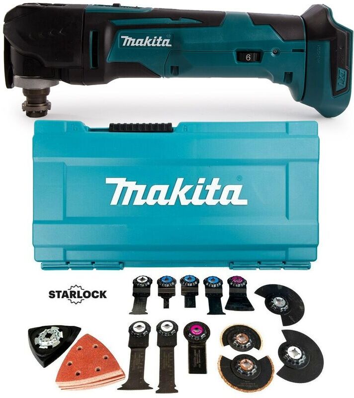DTM51Z 18v Multi Tool Keyless Blade Change + 44 Piece Accessory Set + Box - Makita