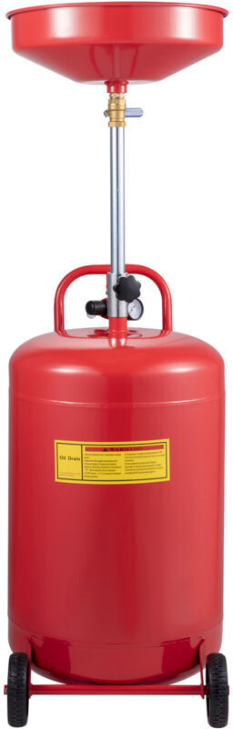 Mophorn 20-Gallon Waste Oil Drain Tank, Portable Air-Operated Oil Drainer with Adjustable Funnel Height, Pressure Regulating Valve for Oil Change and