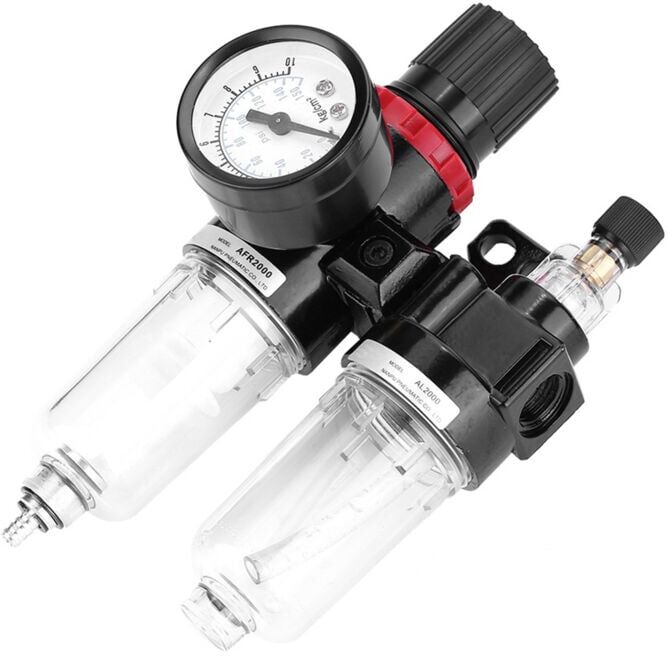 WOOSIEN Pneumatic Air Pressure Filter Regulator Lubricator Moisture Water Trap Oil water Separator G1/4