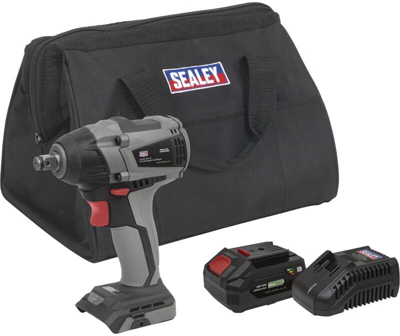 Sealey - CP20VIWXKIT1 Premier SV20 Series 1/2'Sq Drive Brushless Cordless Impact Wrench Kit 20V 4Ah