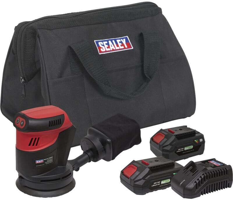 Sealey - CP20VOSKIT SV20 Series 125mm Cordless Orbital Palm Sander 20V - 2 Batteries
