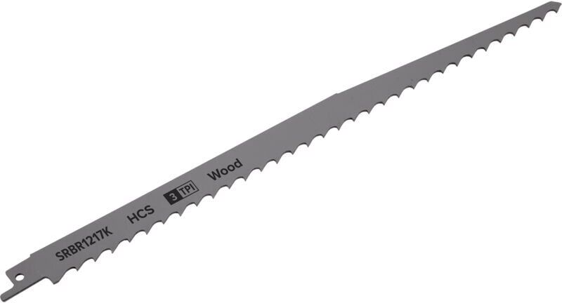 Sealey - SRBR1217K Reciprocating Saw Blade for Pruning & Coarse Wood 300mm 3tpi - Pack of 5