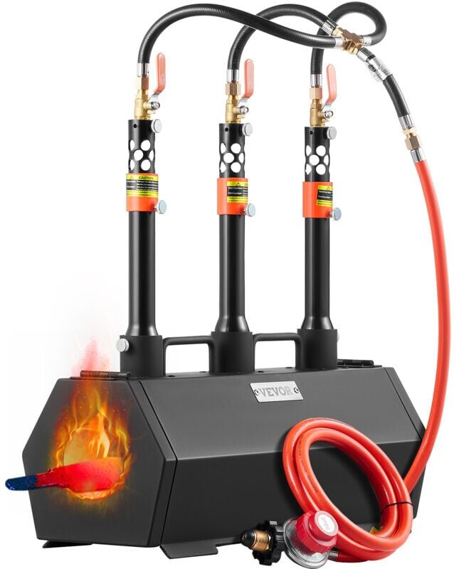 Vevor - Portable Propane Forge, 3 Burner Farrier Forge, 2600℉ Tool and Knife Making Blacksmithing Gas Forge, Large Capacity Hexagon Cold-Rolled Steel