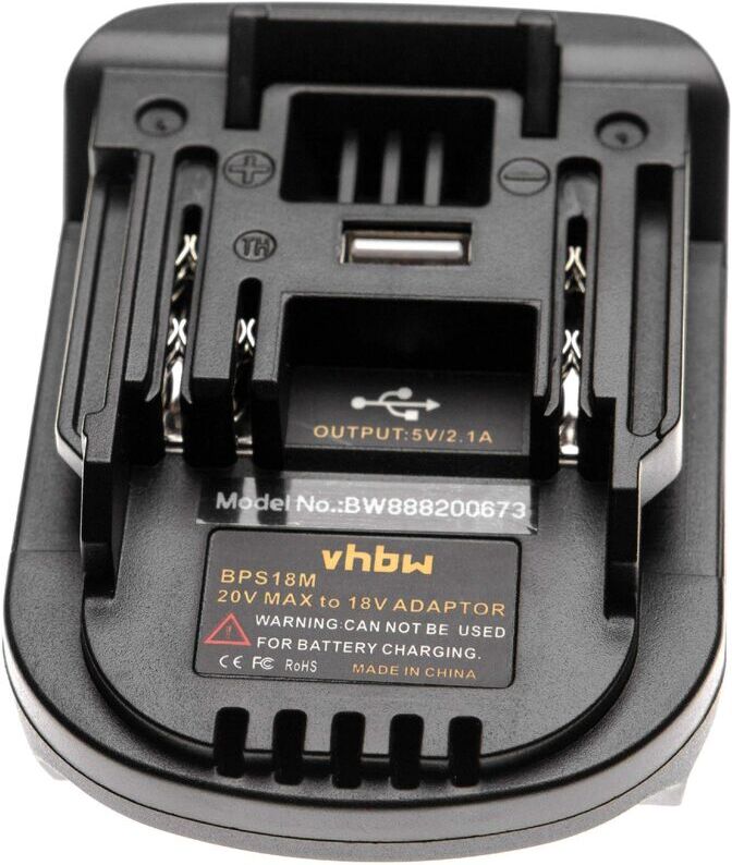 Vhbw - Battery Adapter compatible with Black & Decker Tool/Battery - For 20 v Li-Ion Batteries to 18 v Batteries, compatible with Makita Devices