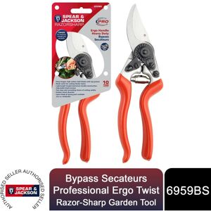 Spear & Jackson Spear&jackson - Bypass Secateurs, Professional Ergo Twist Razorsharp Garden Tool