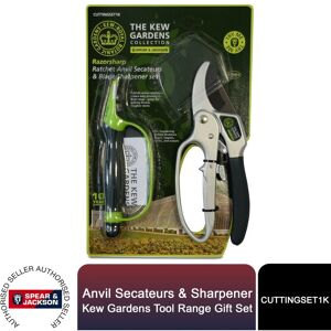 Spear & Jackson Gift Set Anvil Secateurs & Sharpener, Kew Gardens Tool Range