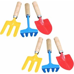 HÉLOISE 2 Pack Mini Kids Gardening Tools with Colorful Rake and Trowel for Kids Weeding at the Beach and Garden