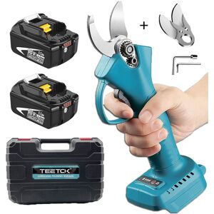 TEETOK 30mm Electric Cordless Pruning Shears Scissor Cutter Pruner Secateur +2x 5.5A Battery (No Charger),Compatible with Makita Battery