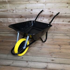 The Walsall Wheelbarrow Company 85 Litre Heavy Duty Builders Wheelbarrow – Black – Puncture Proof Wheel