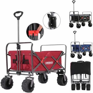 Foldable hand truck folding trolley equipment trolley foldable up to 100 kg load capacity red - red - Arebos