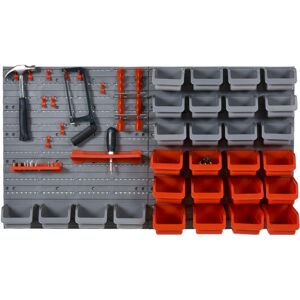 44 Pcs On-Wall Garage diy Storage Unit Pegboard Tool Equipment Red - Red - Durhand