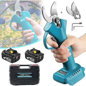 TEETOK Electric secateurs,18V Cordless Secateurs Pruning Shears Scissors, Garden Branch Pruner Cutter+2x 5.5A Battery (No Charger),Compatible with Makita