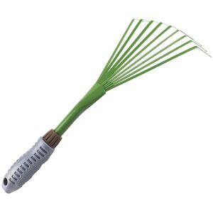 Langray - Grass Rake Lawn Broom Leaf Broom Nine Teeth Practical Rake Teeth Grass Debris Rake Lawn Large Grass Rake Mini Garden Rake with Handle for